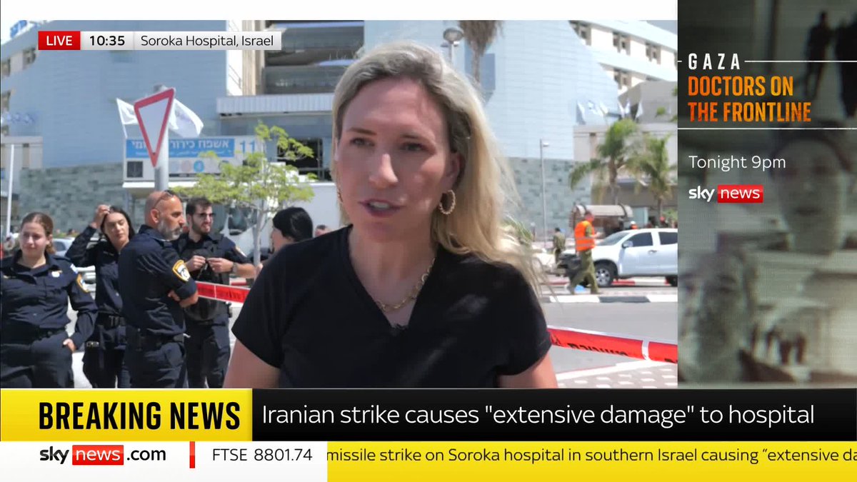 A hospital in southern Israel has been hit in an Iranian missile strike. Cordelia Lynch reports live from the scene outside Soroka Hospital 🔗 📺 Sky 501, Virgin 602, Freeview 233 and YouTube