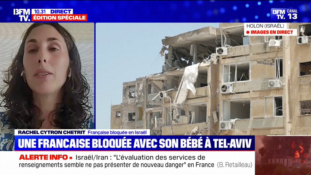 💬 "Les nuits sont très angoissantes" Rachel Cytron Chetrit, Française bloquée à Tel-Aviv, avec son bébé, témoigne