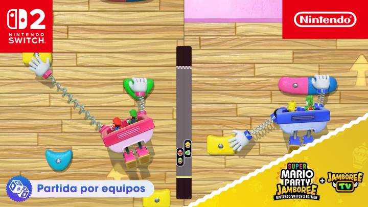 El doble de dados y de estrellas... ¡y el doble de diversión! Descubre las nuevas partidas por equipos de 2 contra 2 en #SuperMarioPartyJamboree – #NintendoSwitch2 Edition + Jamboree TV, ¡que se lanzará el 24 de julio!