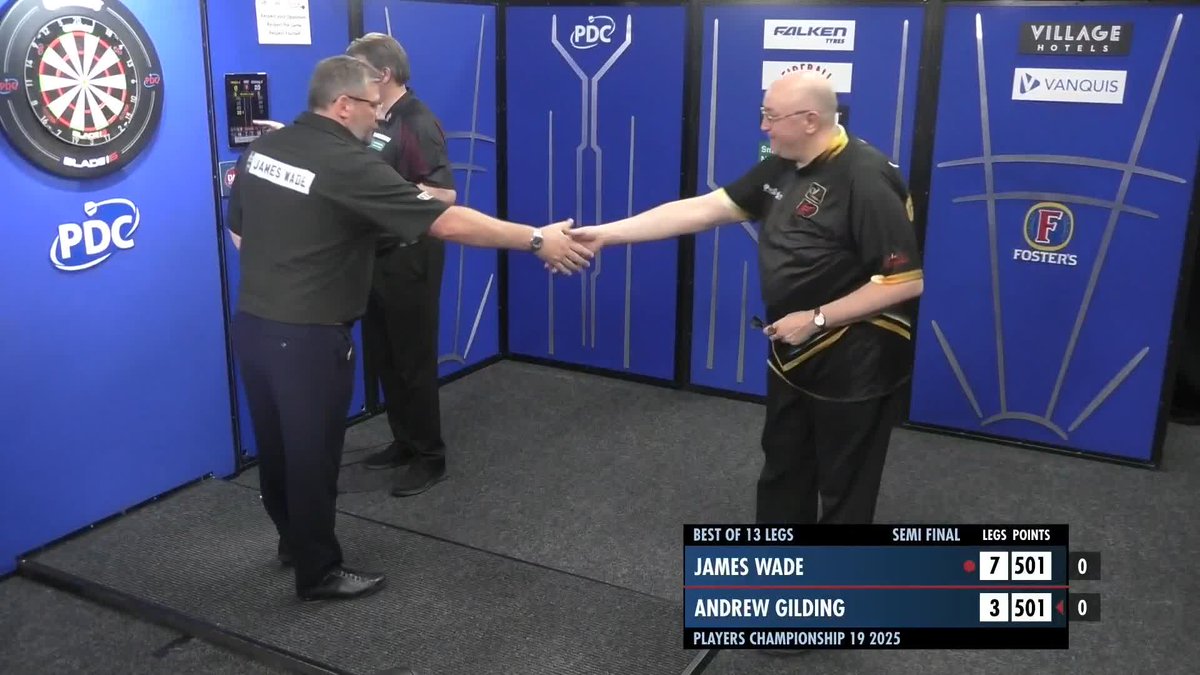 WADE BLOWS GILDING AWAY! James Wade wraps up a resounding 7-3 win over Andrew Gilding to move through to Thursday's Players Championship 19 final! 📺 #PC19
