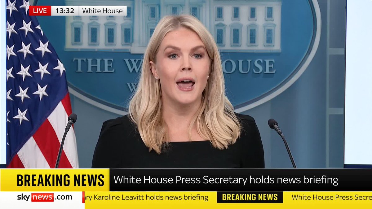 'Based on the fact that there's a substantial chance of negotiations that may or may not take place with Iran in the near future, I will make my decision on whether or not to go within the next two weeks' The White House press secretary reads out a message from President Trump