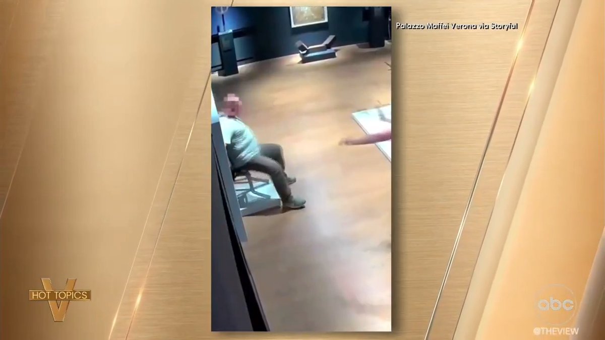 TOURIST SITS ON, SHATTERS ‘VAN GOGH’ CHAIR: 'The View' co-hosts weigh in on a tourist breaking Nicola Bolla's 'Van Gogh' crystal covered chair after sitting on it in the Palazzo Maffei Museum in Verona, Italy.