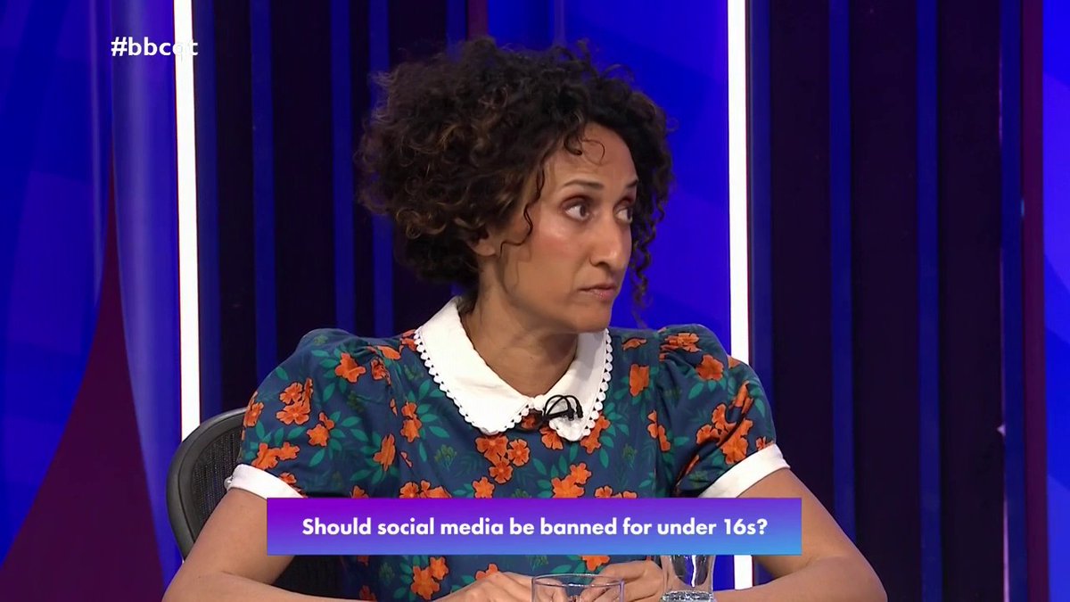“They don’t know how difficult it is for parents to be able to keep their children offline…Children really are breaking their brains” Headteacher Katharine Birbalsingh says social media should be banned for under 16s, but parents “need support from the government” #bbcqt