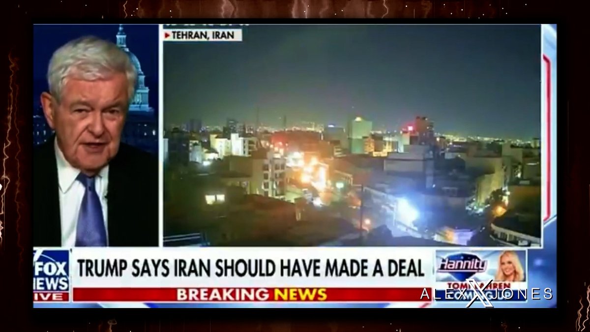 VIDEO: Former House Speaker Newt Gingrich Says Trump's Strike On Iran Will, "Change History, Not Only In Iran, But The Message To Putin, Xi Jinping, & Every Would-Be Aggressor In The World Is: There Is A New Sheriff In Town, And He Is Serious" As I Told You Over The Past Week, Warmongers Close To The President Are Stroking His Ego, Trying To Convince Him That Hitting Iran Will Make Him Look Strong To Russia & China
