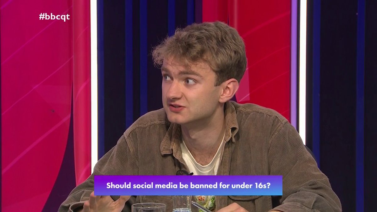 “It's a really nuanced discussion… it can be quite scary for young people to just hear these statements like ‘we’re going to ban it’” Youtuber Tom Simons (TommyInnit) says that young people should be consulted in any legislation around social media bans #bbcqt