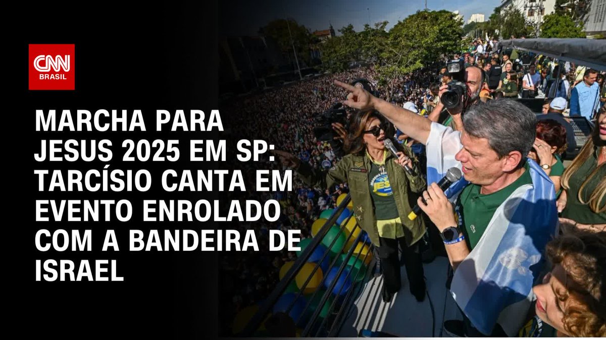 Tarcísio canta enrolado em bandeira de Israel; assista #CNNArena