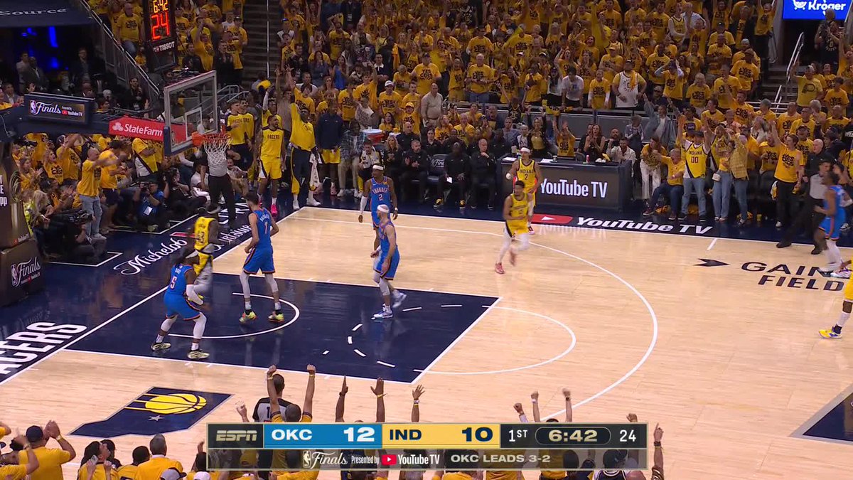 The hoop is an ocean for Andrew Nembhard to start Game 6 💦