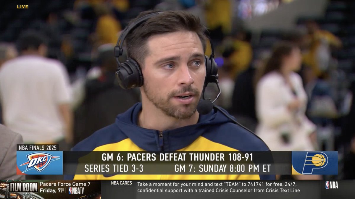 "I can't put it into words... I love it here. I love these fans, I love this organization." It's a special moment for T.J. McConnell after his Game 6 performance in Indy 💛🏁