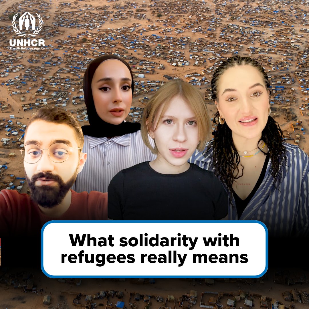 Solidarity is more than just sharing a post. This #WorldRefugeeDay, refugees Rahildaris (Venezuela), Daria (Ukraine), Ali (Iran) and Rama (Syria) speak out on what real solidarity looks like: Holding space. Building community. Showing up.
