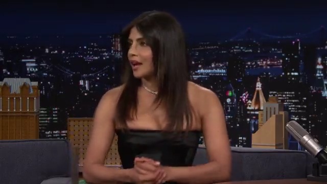 .PRIYANKA split her eyebrow open while filming a scene from Heads of State 😳 #FallonTonight