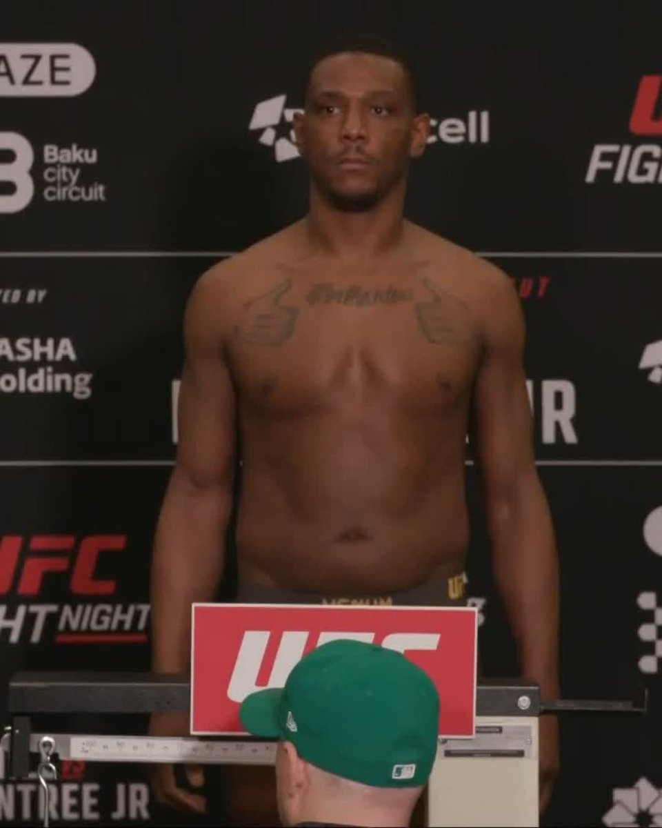 Main event is LOCKED IN 🔒 Jamahal Hill weighs-in at 206lbs! [ #UFCBaku | TOMORROW on ABC | 3pmET ]