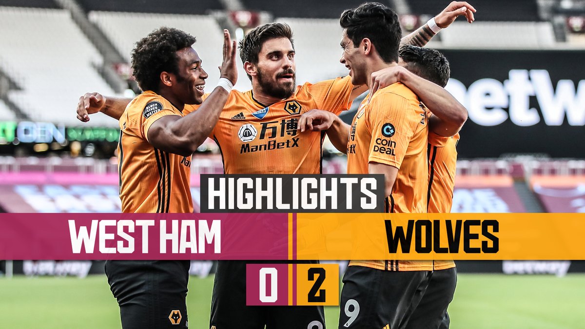 🗓️ On this day in 2020, Wolves kicked off ‘Project Restart’ with a 2-0 win away at West Ham. 🔥 Adama 👉🏻 Raul combo 😮‍💨 Beautiful Neto volley #WWFC | #Wolves