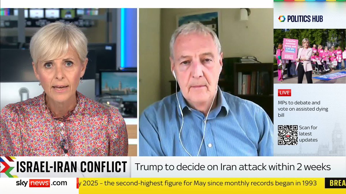 Iran's supreme leader says Israel is 'being punished right now', amid reports of more attacks and back-and-forth strikes overnight. Sky's military analyst Prof. Michael Clarke gives insight into Trump's decision timeline. 🔗 📺 Sky 501