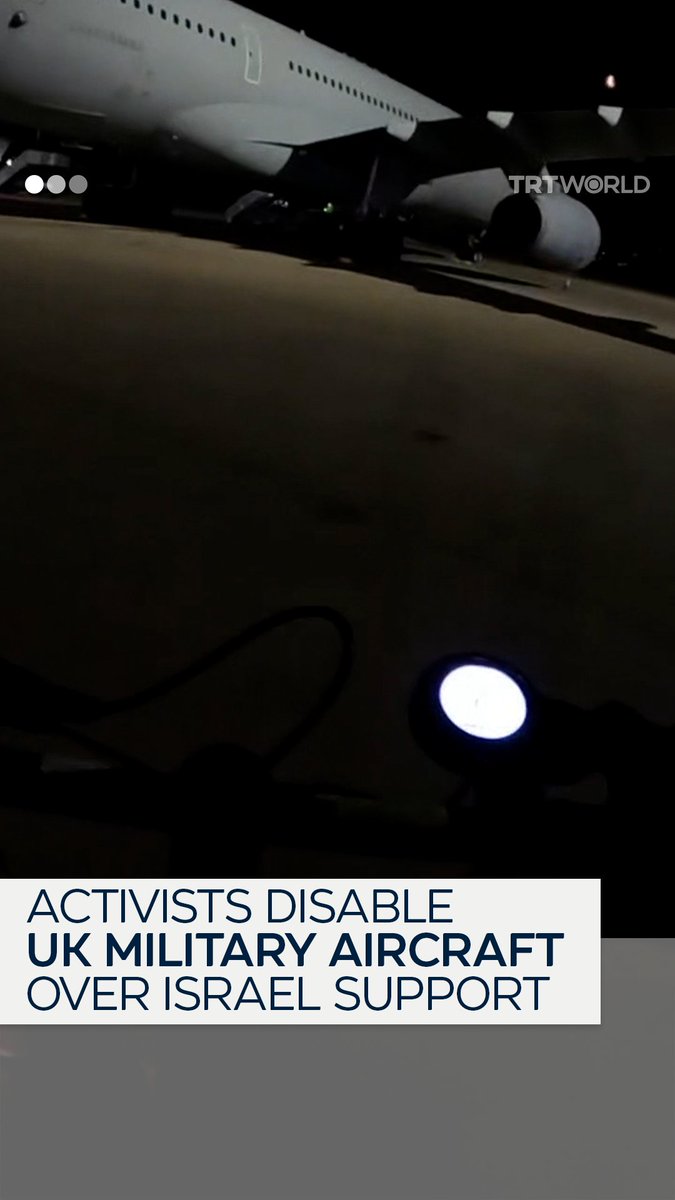 Pro-Palestine activists disabled two military aircraft at RAF Brize Norton, the largest Royal Air Force station in the United Kingdom, to protest Britain’s complicity in Israel’s genocide in Gaza