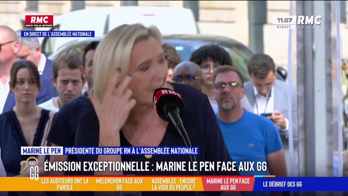 🎙 Marine Le Pen face aux GG. "Il y a une montée évidente de l'insécurité depuis 20 ans dans notre pays, et donc il faut prendre des mesures, au niveau de l'école, des magistrats, de la justice, de la prison. Pour rétablir la sécurité, il faut avoir une vision globale."