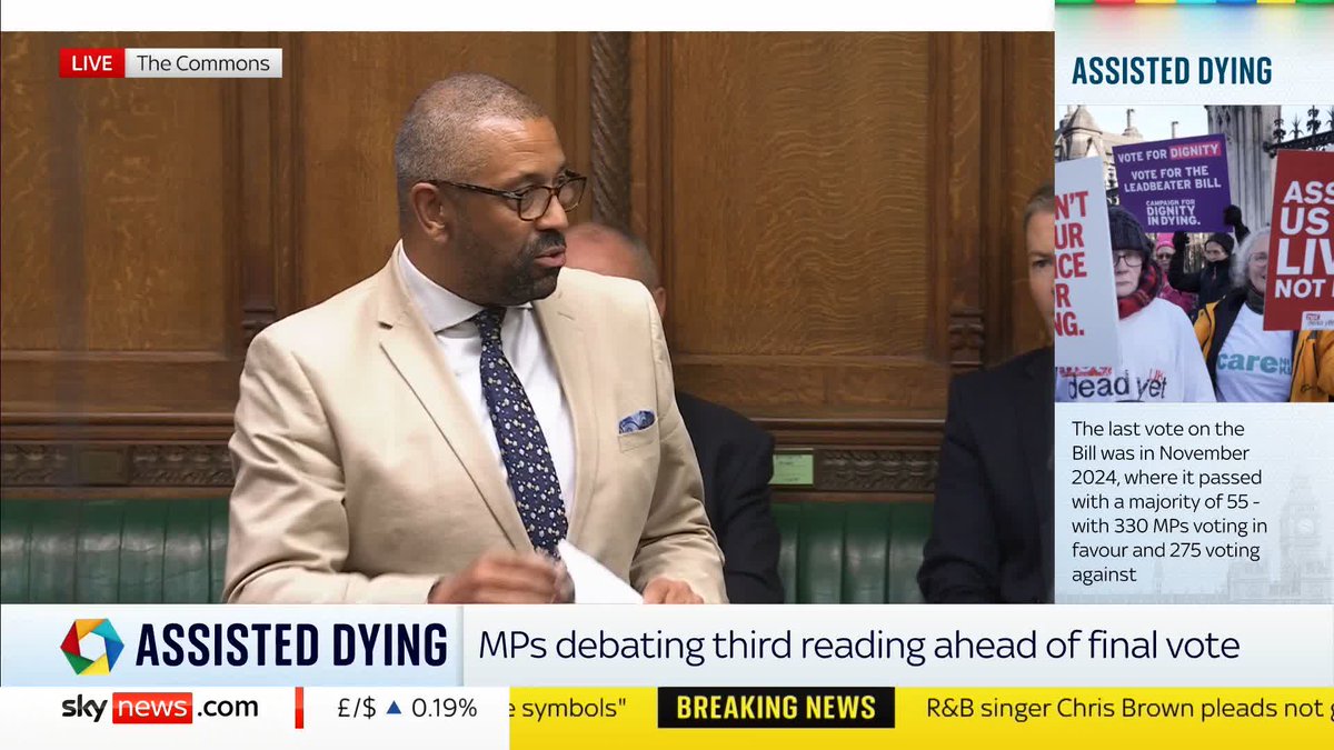 Former senior government minister James Cleverly leads the debate for opponents of the Assisted Dying bill. He says he has also experienced terminal illness upfront, as one of his closest friends died of cancer recently. Live updates here 🔗 📺 Sky 501