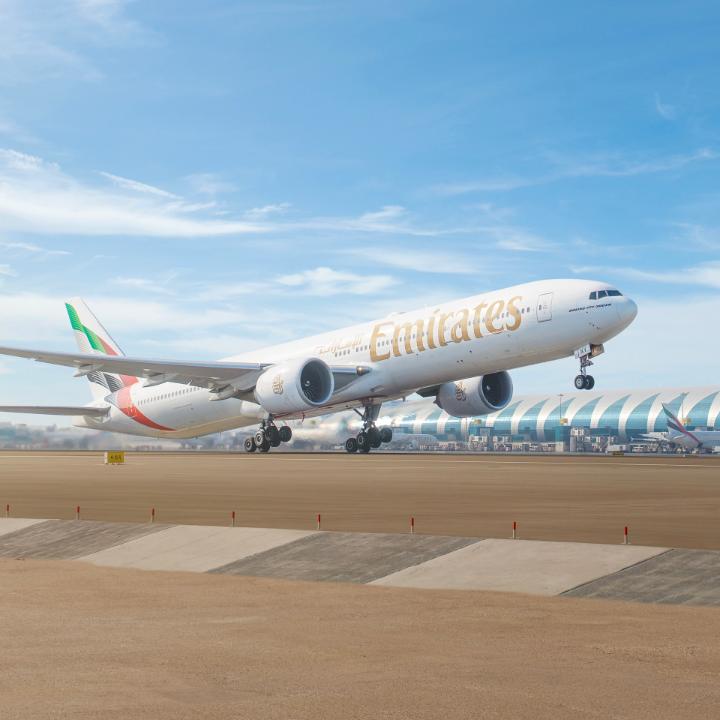 Blue skies are calling. Our Boeing 777 takes off from Dubai on its next journey. 🛫