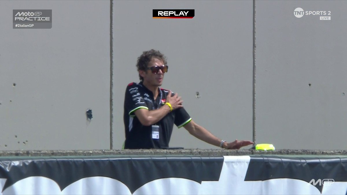 The Doctor watches the doctor 😷 Valentino Rossi watches on as the medical team pop Quartararo's arm back in place ❤️‍🩹 #MotoGP | #ItalianGP | Live on TNT Sports and Discovery+