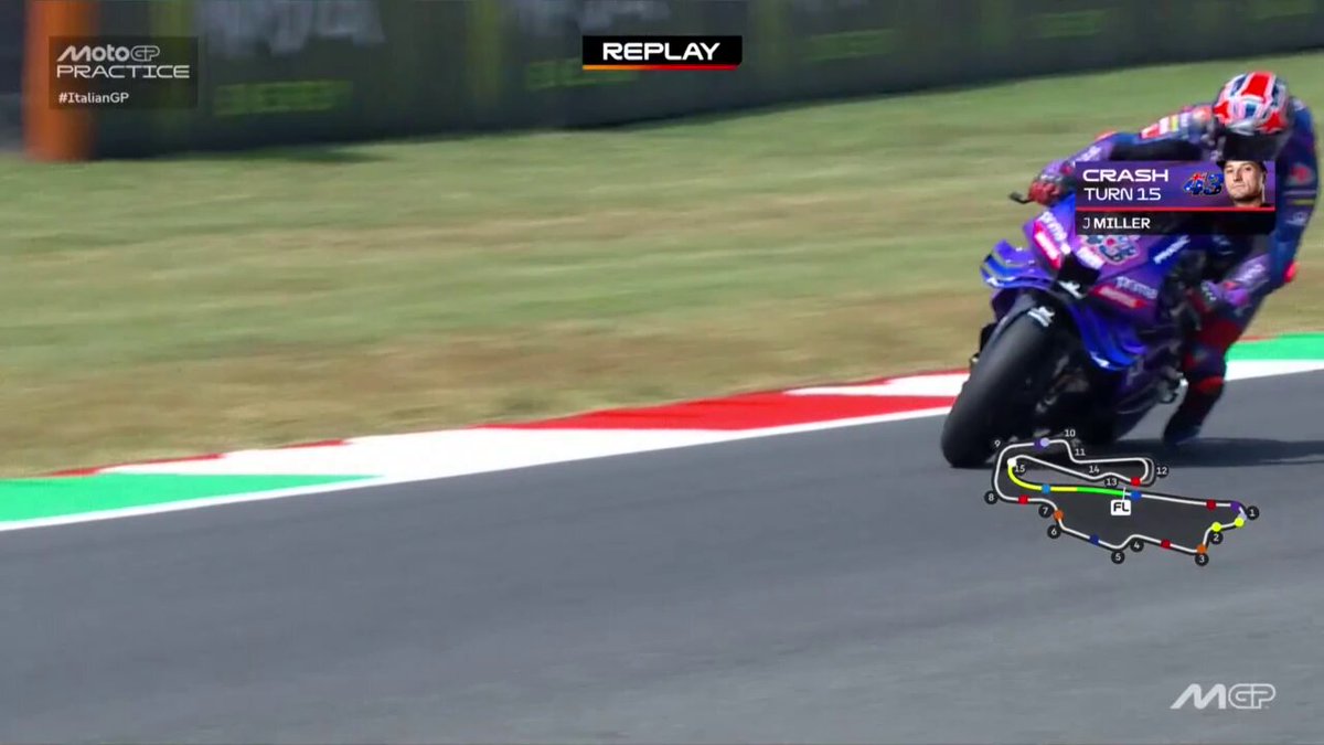 It was going to be a save but NOPE! ❌ Jack Miller crashes out at T15 💥 #ItalianGP 🇮🇹