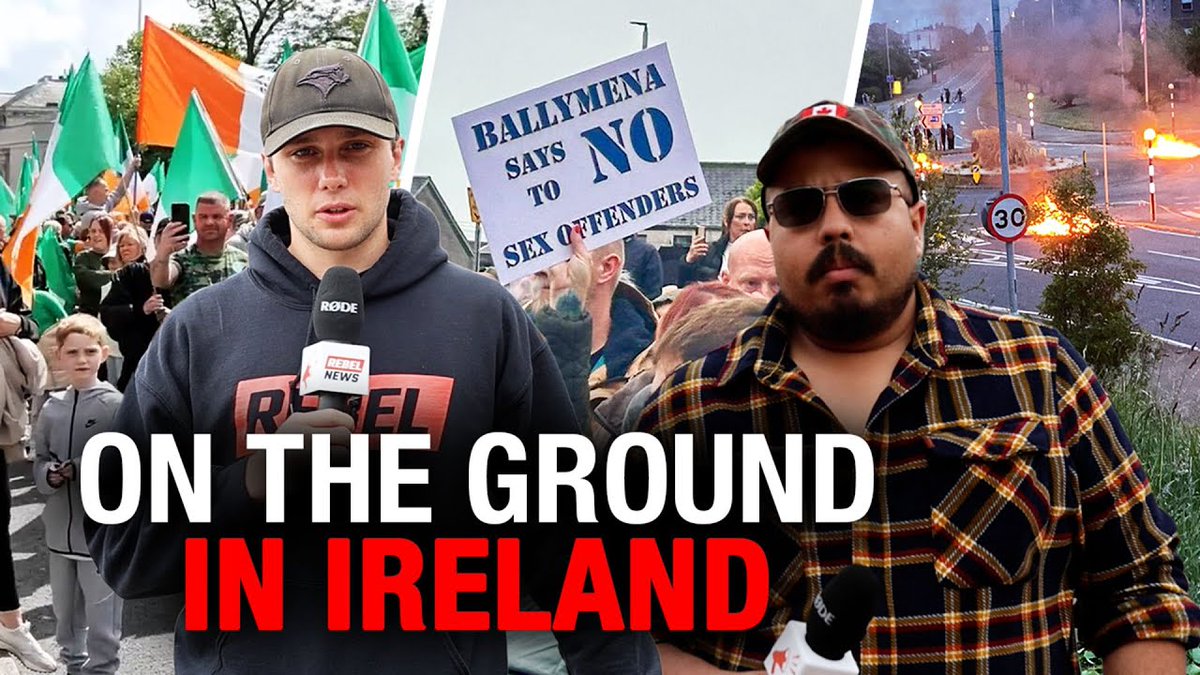 Riots Erupt in Northern Ireland After Migrant Assault on Teen Girl 🇮🇪 Outraged residents torch homes and clash with police after Roma migrants are accused of raping a teenage girl — but authorities and media blame the violence on “racism.” Rebel News is on the ground to bring you the other side of the story. After an overnight flight from Toronto, Rebel News reporters Lincoln Jay and Efrain Efrain Flores Monsanto 🇨🇦🚛 have touched down in Dublin and are already en route to Northern Ireland, where explosive riots have broken out in the wake of allegations that Roma migrants sexually assaulted a teenage girl in the town of Ballymena. The accused are reportedly members of the Roma community, who locals claim have established illegal operations in Ballymena’s town centre, including brothels and other criminal activity. As news of the alleged assault spread, so too did the anger — with homes belonging to Roma residents targeted in retaliatory attacks, and multiple reports of arson, street clashes, and police crackdowns surfacing across the region. Northern Irish authorities have been quick to brand the unrest as “racist thuggery,” but residents on the ground tell a more complex story. Many say that surging immigration, both legal and illegal, is overwhelming their communities and igniting tensions that politicians and legacy media refuse to acknowledge. “We're here to bring the other side of the story that the mainstream media won’t,” said Lincoln Jay from Dublin airport. “Why aren’t the politicians and police listening to the people who are angry, instead of simply condemning them as racists?” The Rebel News team will spend two days reporting from Northern Ireland before returning to Dublin on Sunday morning to cover a massive anti-immigration demonstration expected to draw tens of thousands of participants. Both Jay and Monsanto have covered unrest in Ireland before, and were personally dispatched by Ezra Levant to lead this mission in his place. Their full coverage, including video dispatches, interviews, and exclusive footage, will be posted at If you support this kind of on-the-ground journalism that cuts through the media fog, consider chipping in to help cover the cost of this assignment. Travel, lodging, and gear all add up — and Rebel News relies on viewers like you to make these trips possible.