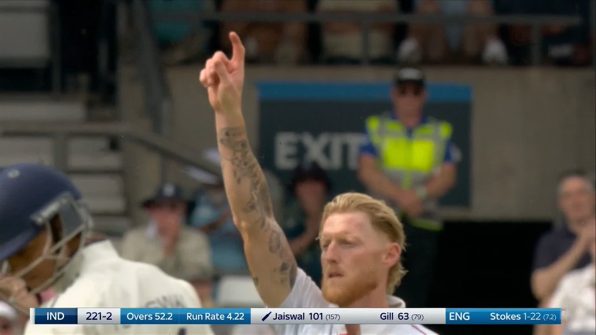 A BEAUTY from Ben Stokes to bring Yashasvi Jaiswal's superb innings to an end 💪