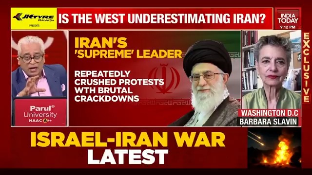 #EXCLUSIVE | Is Khamenei going to be like Saddam Hussein, someone like the Americans can take out? Would the people of Iran want to see the clerics who have ruled them for 46 years go or do they still have support in the streets? Barbara Slavin, Distinguished Fellow of Stimson Center, shares her perspectives. #IsraelIranWar #IsraelIranConflict #IsraelVsIran #NewsToday | Rajdeep Sardesai
