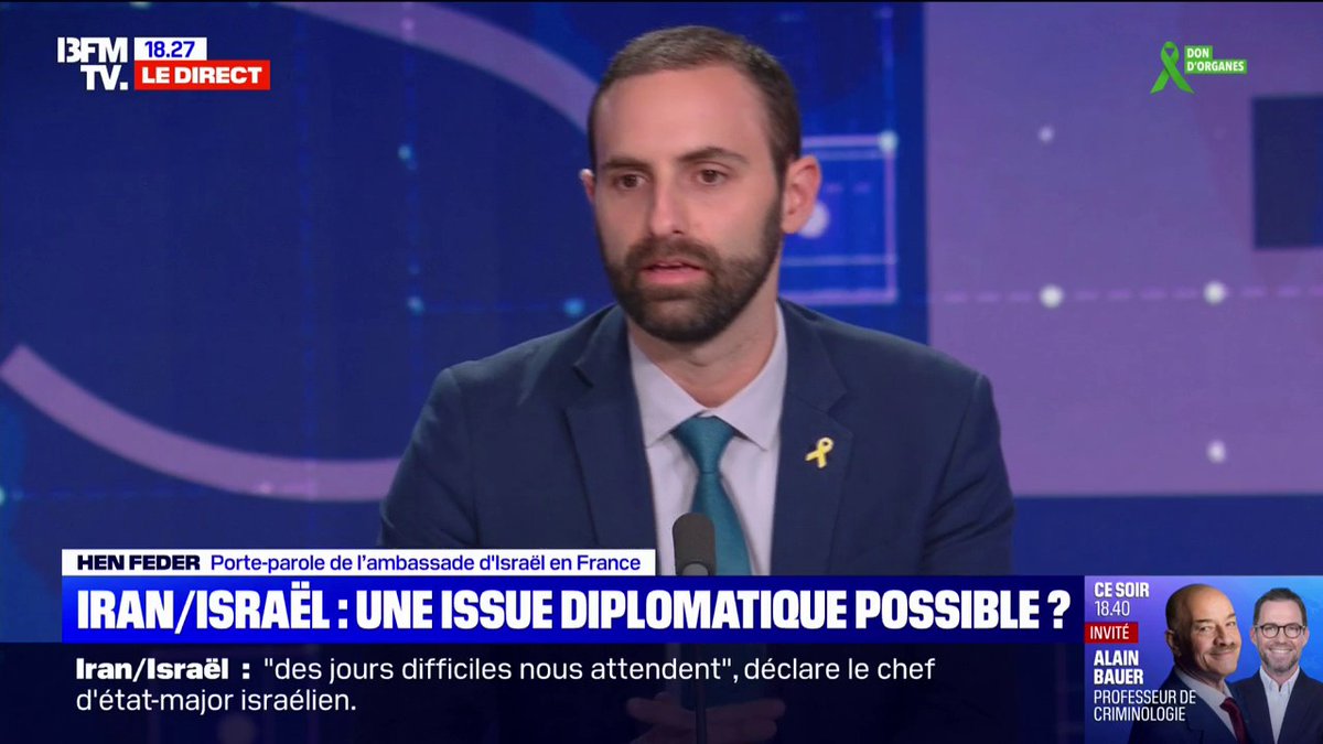 Guerre Israël/Iran: ”On peut terminer cette opération (...) sans les américains”, affirme le porte-parole de l'ambassade d'Israël