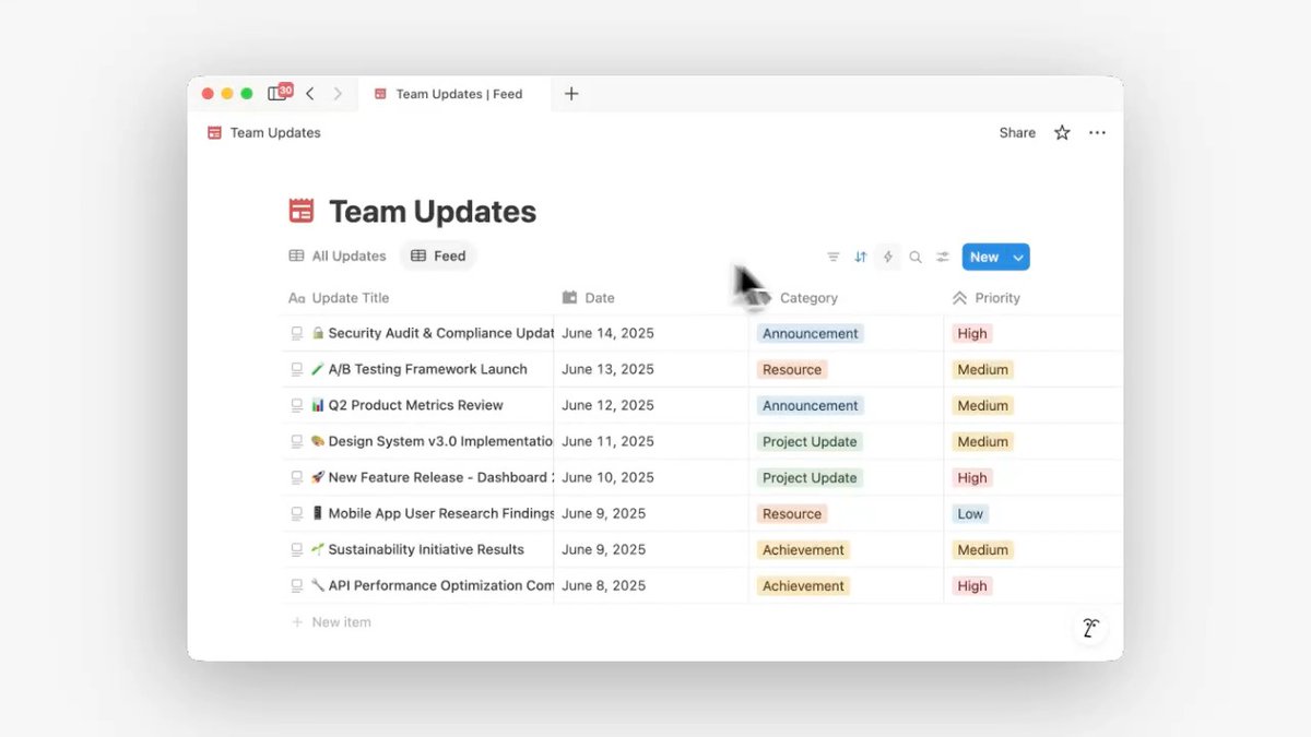 New: Feed View — turn any database into a scrollable feed. Scan, comment, update, keep moving 🏃‍♂️💨 /feed also works!