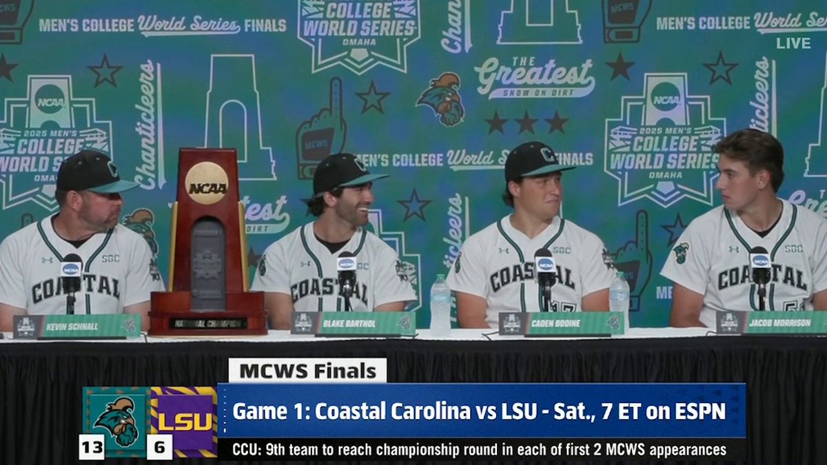 Reporter: What do you admire about LSU? Coastal Carolina: 😂