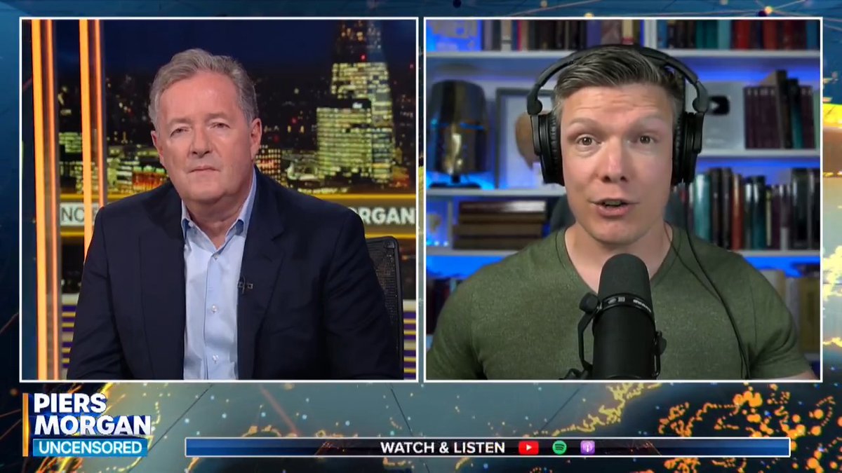 'Just war is never holy and certainly not happy... victories should come with tears and remorse.' Watch more of Wesley Huff discussing war, religion and morality with Piers Morgan 👇 📺 Piers Morgan | WesleyHuff