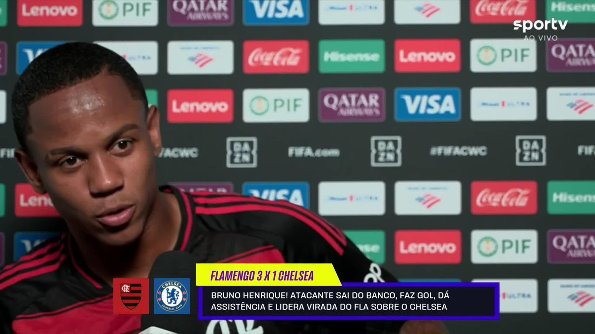 Wallace Yan: "Um garoto de 20 anos, que jogou com os caras no videogame, o James, o Palmer. É um dia que vai ficar marcado na minha história" #CopaDoMundoDeClubes