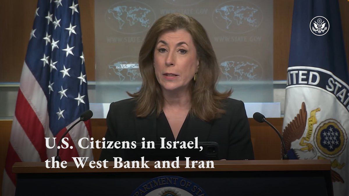 .@StateDeptSpox directs U.S. citizens in Israel, the West Bank, and Iran to visit for important updates, including a crisis intake form.