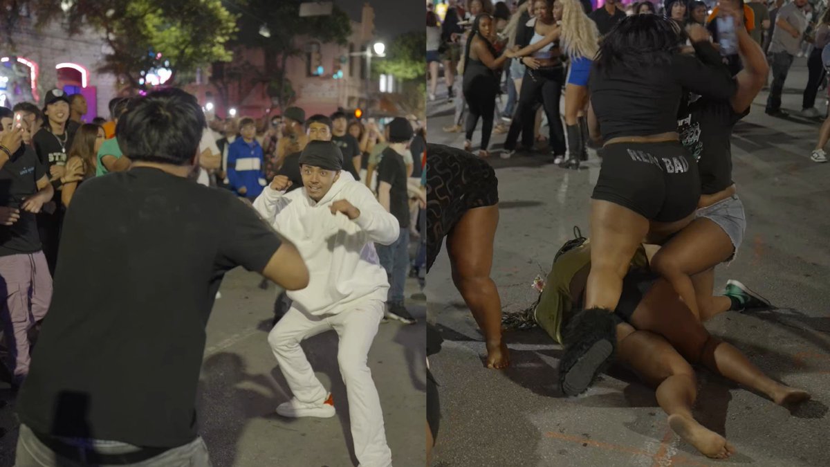 Wild brawl and fight Downtown ATX #fight #edgars #texas