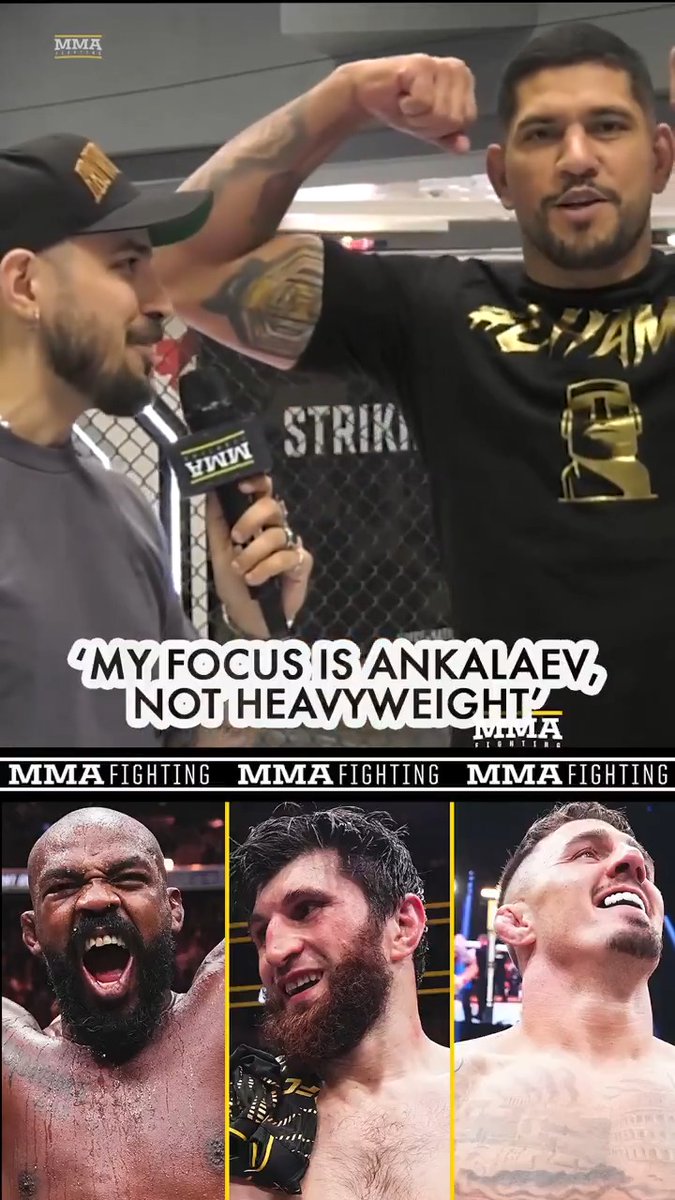 Alex Pereira is focused on his rematch with Magomed Ankalaev, NOT moving to heavyweight: “Let those guys kill each other in that [heavyweight] class. Right now I’m just focusing on light heavyweight.” (🎥 José Youngs)