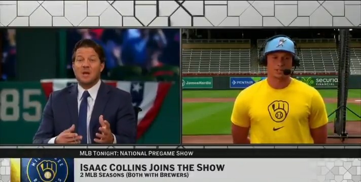 "It's surreal... at Target Field, playing against the Twins, it's a dream come true." Milwaukee Brewers rookie Isaac Collins faces off against his hometown team tonight after hitting HRs in back-to-back games 👏 #MLBTonight