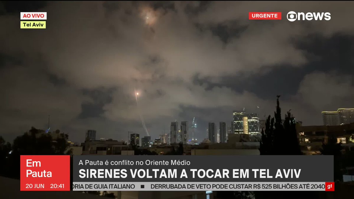 Sirenes voltaram a tocar em Tel Aviv, em Israel, e o escudo de proteção foi acionado para interceptar os mísseis lançados pelo Irã. É o novo dia de conflito entre os dois países. Veja. ➡ Assista ao #EmPauta: #GloboNews