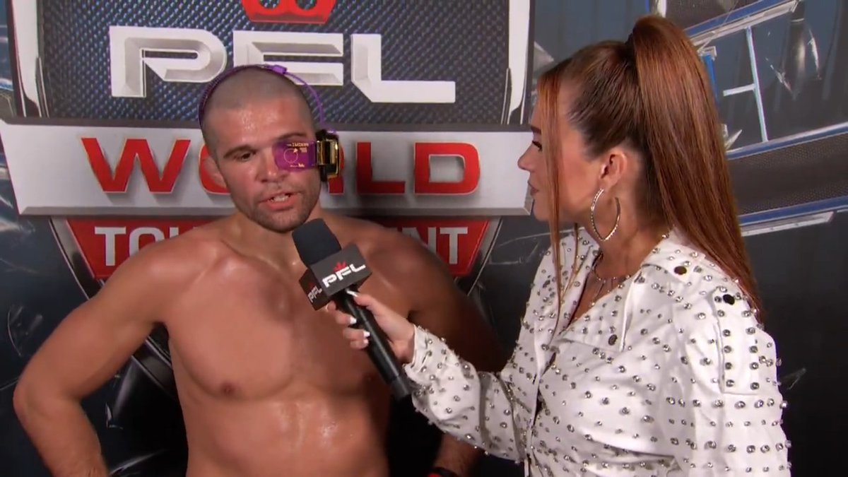 Justin Wetzell is heading to the #PFLWorldTournament Bantamweight Finals 🏆 After a hard-fought decision win, he spoke with Kennedy Smith