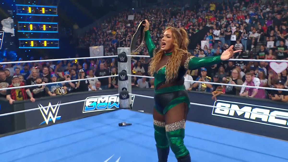 .Tiffany Stratton just challenged Nia Jax to a Last Woman Standing Match next week 😱 #SmackDown