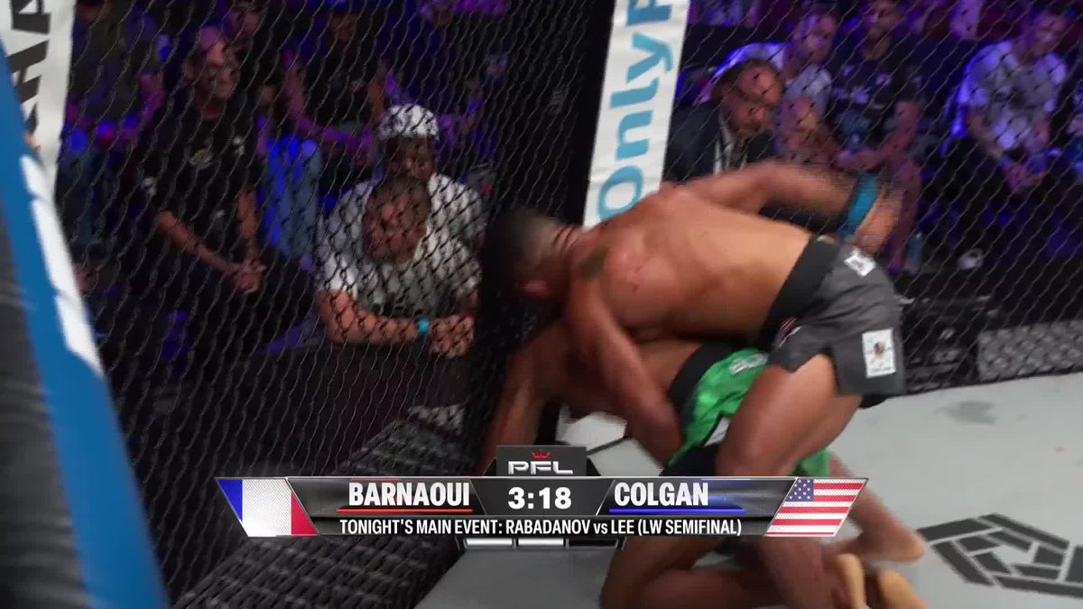 Mansour Barnaoui drops his mouthpiece and pays the price. Don't worry- he got it back! #PFLWorldTournament LIVE NOW 🇺🇸 ESPN &amp; ESPN+ 🌎