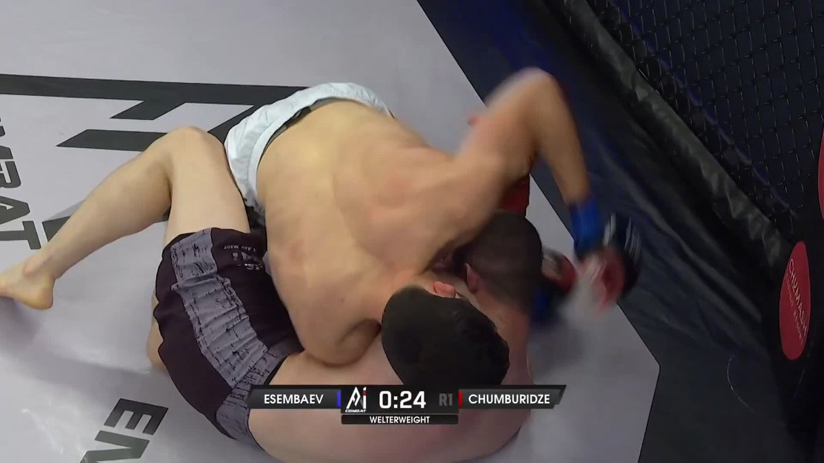 Said Esembaev locks up a beautiful choke to move to 2-0 🔒 #A1Combat28