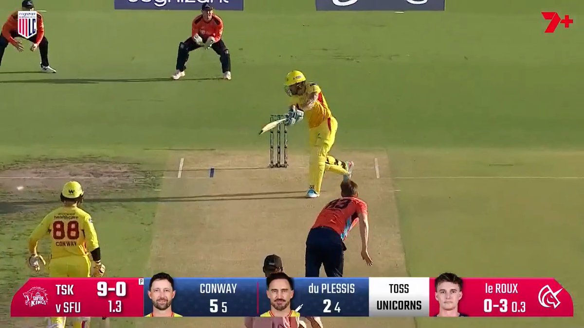 42 YEAR OLD FAF DU PLESSIS SMASHED A 50 BALL CENTURY IN MLC.