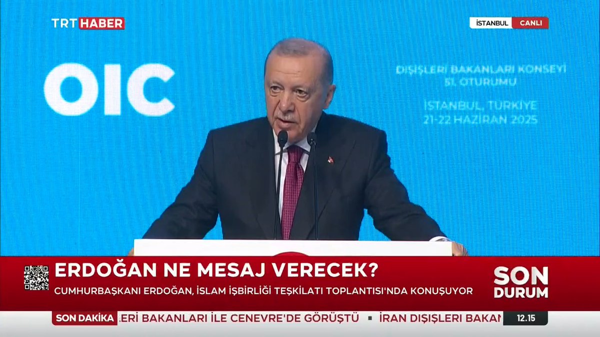 Cumhurbaşkanı Erdoğan: Türkiye olarak Filistinli kardeşlerimizin acısını acımız, hüznünü hüznümüz biliyoruz. Filistinli kardeşlerimiz de bilsinler ki zulmün bugün karanlığı ne kadar koyu olsa da inşallah adalet tecelli edecek zafer mutlaka inananların olacaktır.