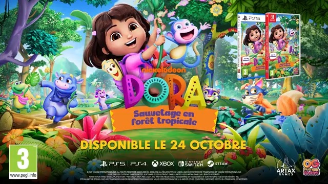 🎒 Prenez votre sac à dos, trouvez votre carte et dites-le à vos enfants. Dora: Sauvetage en forêt tropicale arrive sur consoles et PC le 24 octobre 🎮 🌳 ! #Dora #NickJr