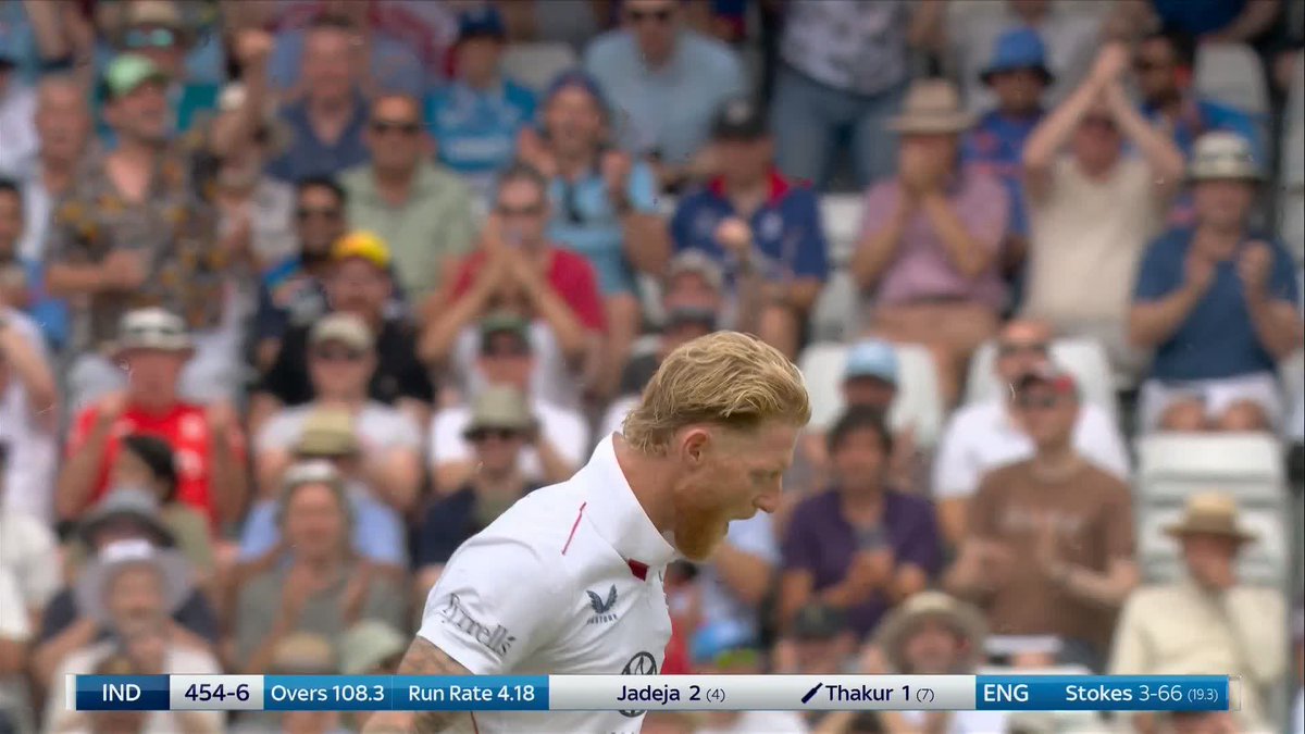Ben Stokes come through again! 😤👊 India lose another wicket just before lunch! ❌