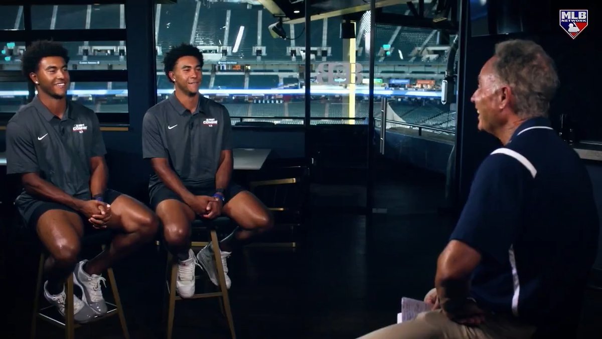 "He's 14 minutes older, that's the only difference." 😂 Twin RHP brothers Kyson & Malachi Witherspoon sat down with Dan O'Dowd at the MLB Combine to discuss their bond and taking the leap to the next level.
