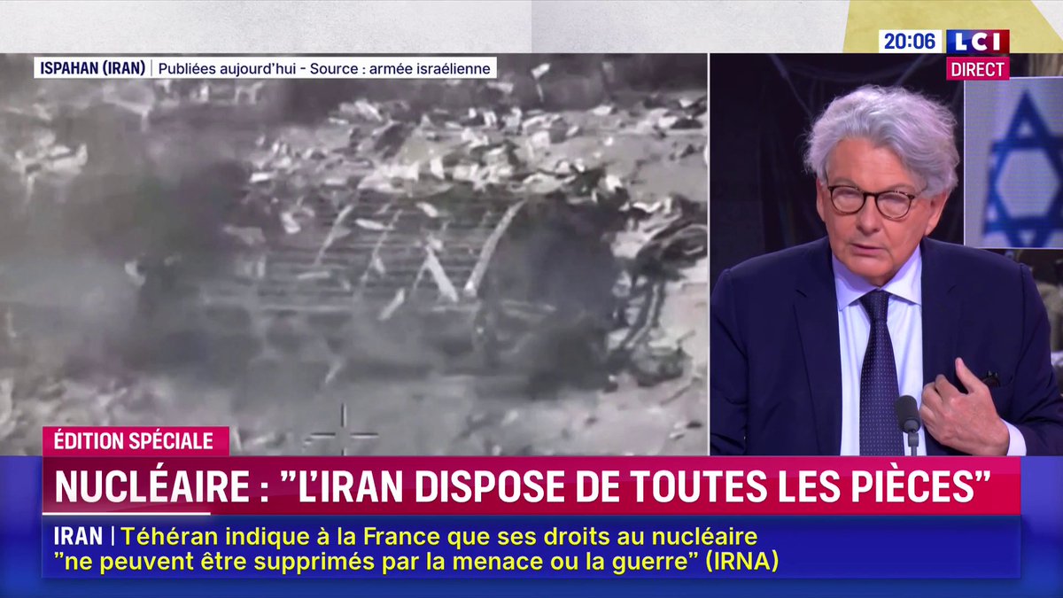 Guerre Iran-Israël : « Il faut préserver le droit international, on ne peut pas le balayer », martèle Thierry Breton ▶️ ✦ Margot Haddad ✦