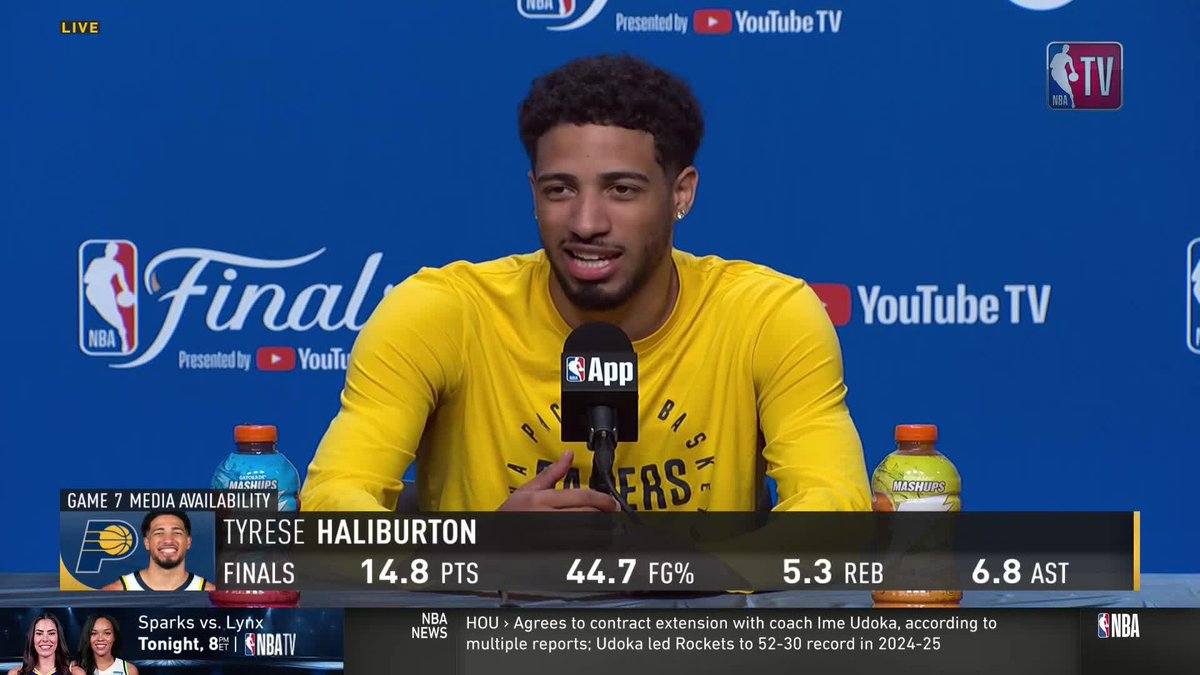 Tyrese Haliburton with an update on his calf: "I'll be ready to go for Game 7." 😤