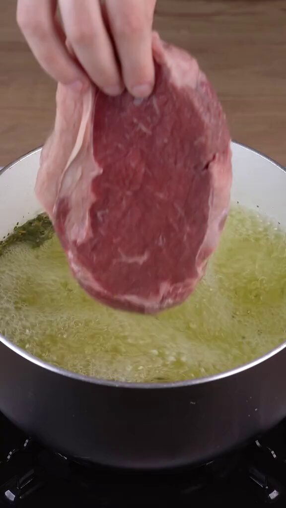 Place the steak in boiling water, I learned this at a 5 star steakhouse