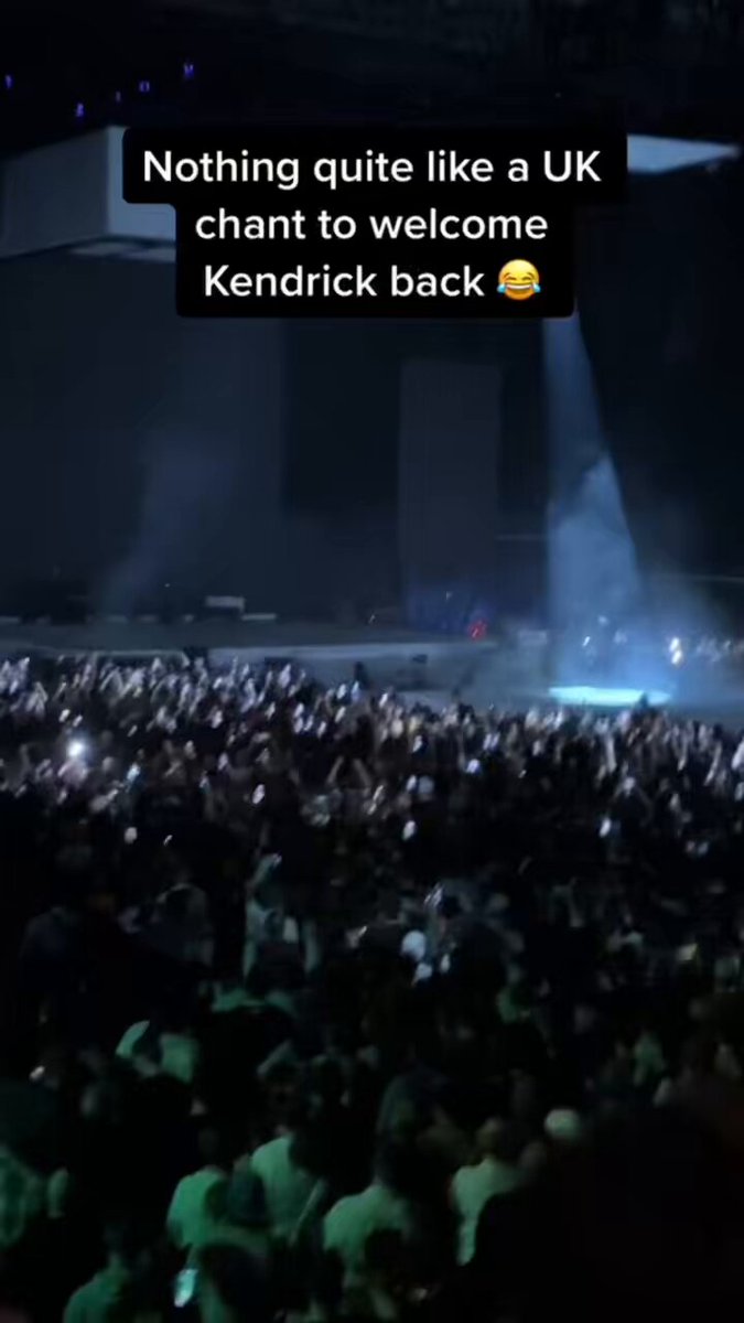 The last time Kendrick Lamar performed in the UK… They’re going to chant this again. 🔥