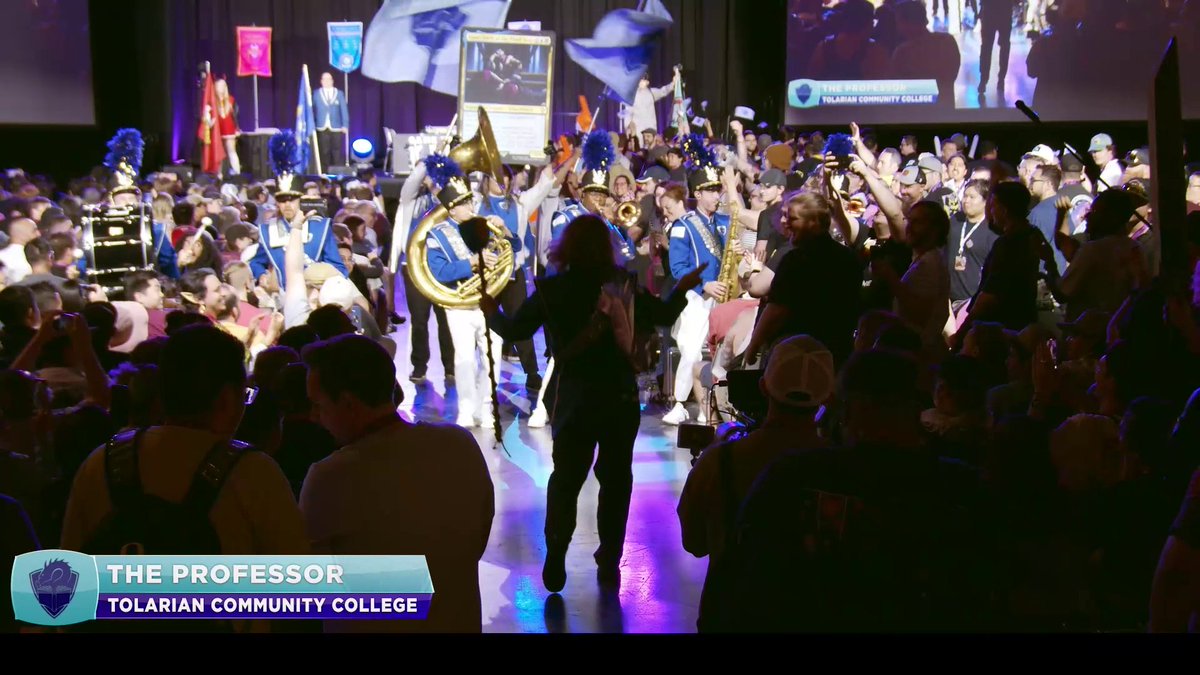 Last night's Game Knights Live featured the introduction of the Tolarian Community College Marching Band as The Professor made his entrance! #MCVegas